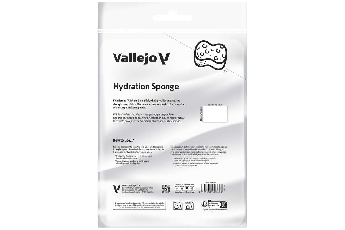 Hydration sponges (reusable) 220x140mm, 2pcs